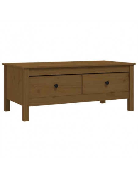 Tavolino da Salotto Miele 100x50x40 cm Legno Massello di Pino