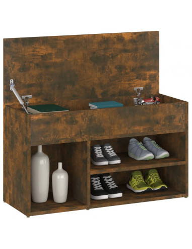 Scarpiera Rovere Fumo 80x30x45 cm in Legno Multistrato