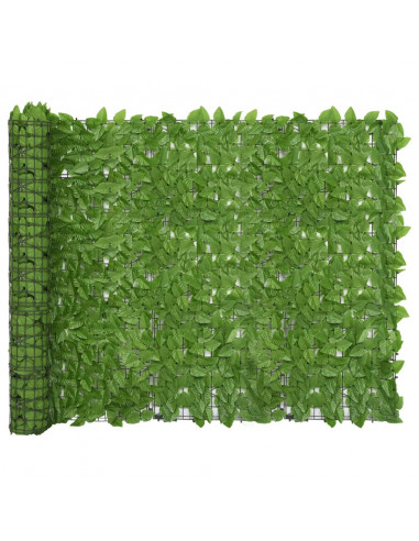 Paravento da Balcone con Foglie Verdi 200x150 cm