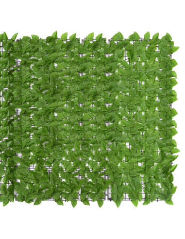 Paravento da Balcone con Foglie Verdi 200x150 cm