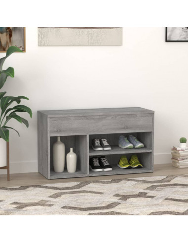 Scarpiera Grigio Sonoma 80x30x45 cm in Legno Multistrato