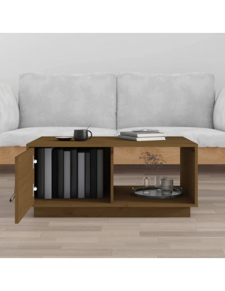 Tavolino da Salotto Miele 80x50x35,5 cm Legno Massello di Pino