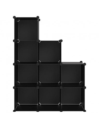 Organizzatore Portaoggetti con 9 Cubi Nero in PP