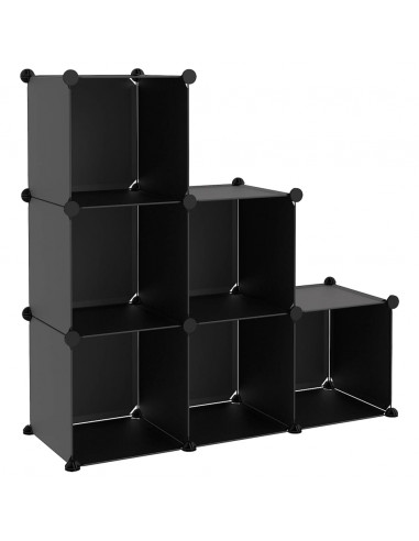 Organizzatore Portaoggetti con 6 Cubi Nero in PP