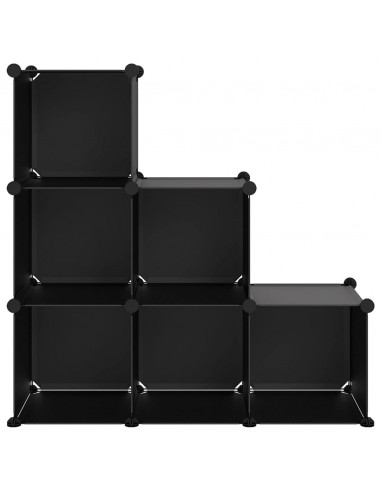 Organizzatore Portaoggetti con 6 Cubi Nero in PP