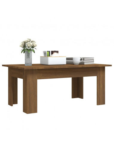 Tavolino Salotto Rovere Marrone 100x60x42 cm Legno Multistrato