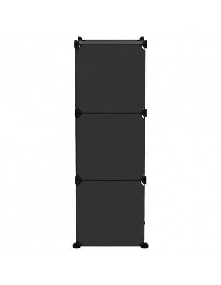 Organizzatore Portaoggetti con 6 Cubi Nero in PP