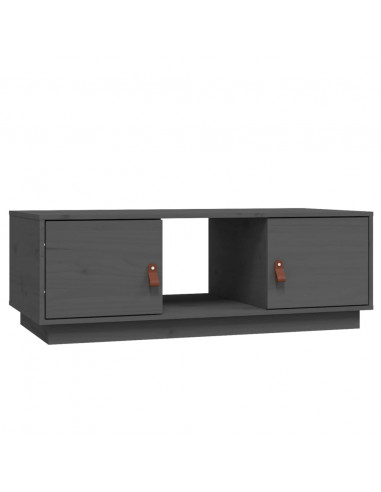 Tavolino da Salotto Grigio 100x50x35 cm Legno Massello di Pino