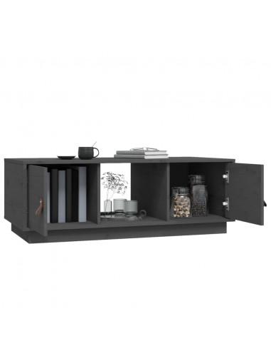 Tavolino da Salotto Grigio 100x50x35 cm Legno Massello di Pino