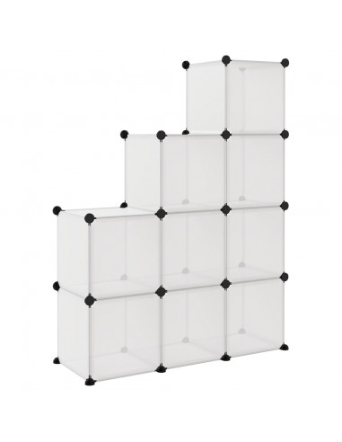 Organizzatore Portaoggetti con 9 Cubi Trasparenti in PP