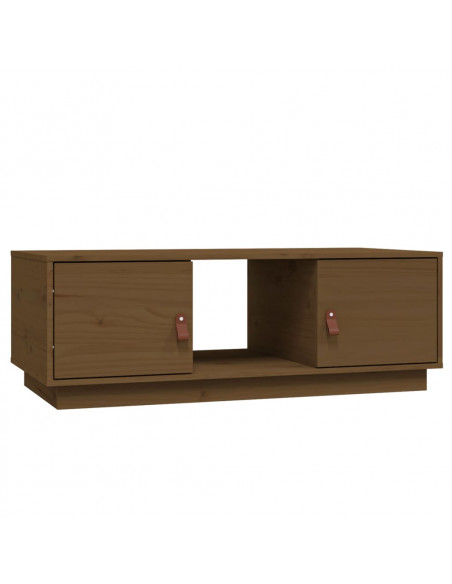 Tavolino da Salotto Miele 100x50x35 cm Legno Massello di Pino