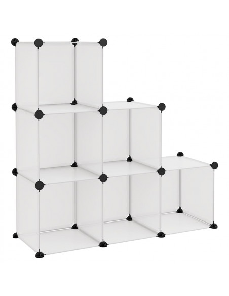 Organizzatore Portaoggetti con 6 Cubi Trasparenti in PP