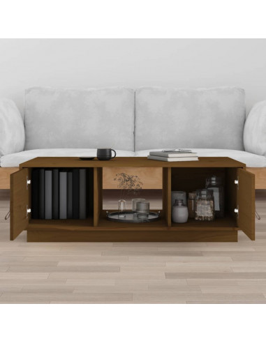 Tavolino da Salotto Miele 100x50x35 cm Legno Massello di Pino