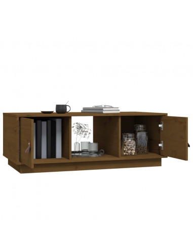 Tavolino da Salotto Miele 100x50x35 cm Legno Massello di Pino