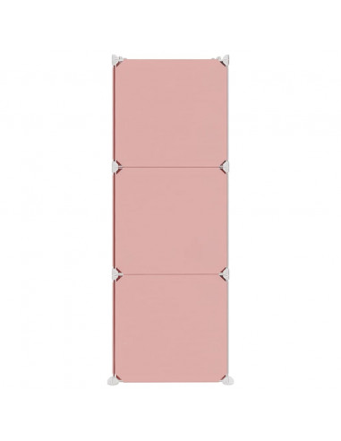 Scaffale Portaoggetti per Bambini con 6 Cubi Rosa in PP