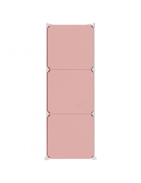 Scaffale Portaoggetti per Bambini con 6 Cubi Rosa in PP