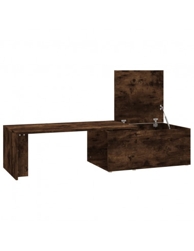 Tavolino da Salotto Rovere Fumo 150x50x35 cm Legno Multistrato