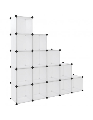 Organizzatore Portaoggetti con 15 Cubi Trasparenti in PP