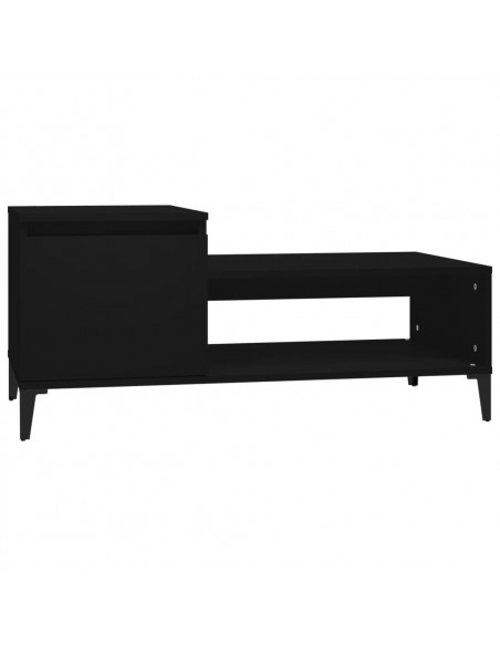 Tavolino da Salotto Nero 100x50x45 cm in Legno Multistrato