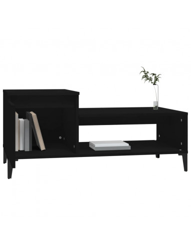 Tavolino da Salotto Nero 100x50x45 cm in Legno Multistrato