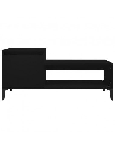 Tavolino da Salotto Nero 100x50x45 cm in Legno Multistrato