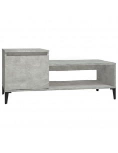 Tavolino Salotto Grigio Cemento 100x50x45 cm Legno Multistrato 2