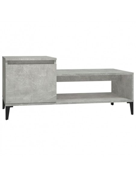 Tavolino Salotto Grigio Cemento 100x50x45 cm Legno Multistrato