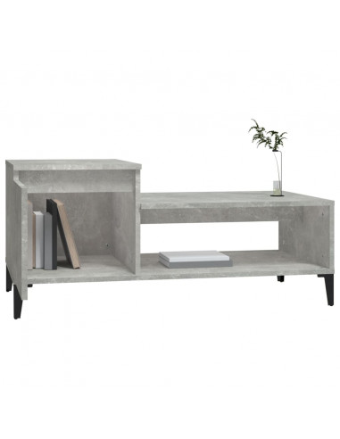 Tavolino Salotto Grigio Cemento 100x50x45 cm Legno Multistrato