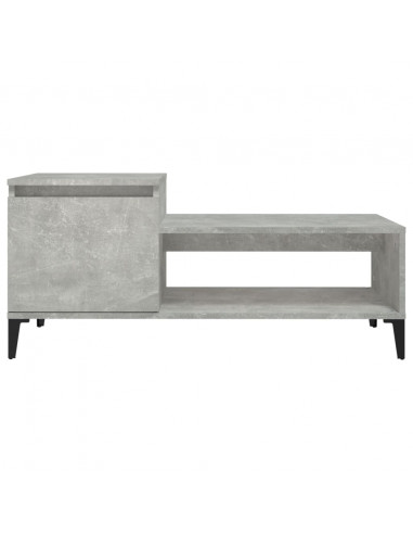 Tavolino Salotto Grigio Cemento 100x50x45 cm Legno Multistrato