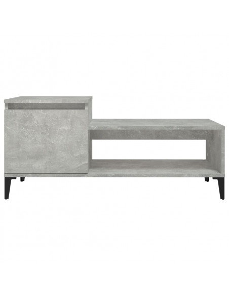 Tavolino Salotto Grigio Cemento 100x50x45 cm Legno Multistrato