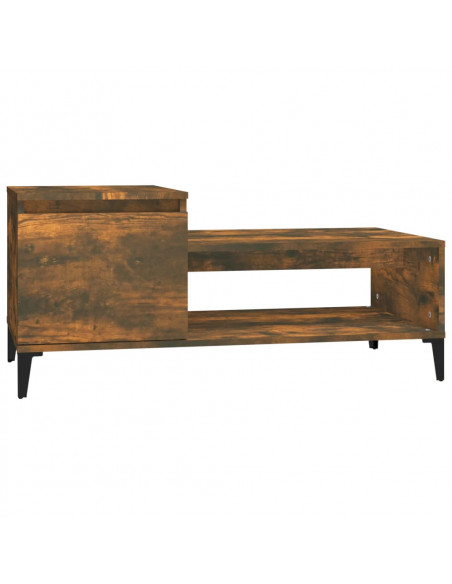 Tavolino da Salotto Rovere Fumo 100x50x45 cm Legno Multistrato