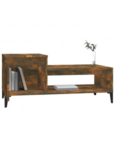 Tavolino da Salotto Rovere Fumo 100x50x45 cm Legno Multistrato