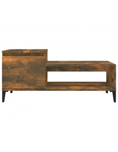 Tavolino da Salotto Rovere Fumo 100x50x45 cm Legno Multistrato