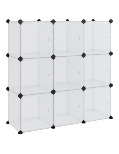 Organizzatore Portaoggetti con 9 Cubi e Ante Trasparenti in PP 2