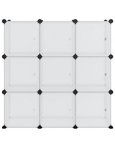 Organizzatore Portaoggetti con 9 Cubi e Ante Trasparenti in PP