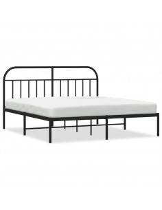 Giroletto con Testiera in Metallo Nero 183x213 cm 2