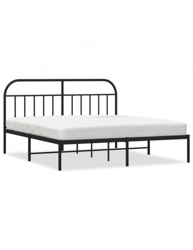 Giroletto con Testiera in Metallo Nero 183x213 cm