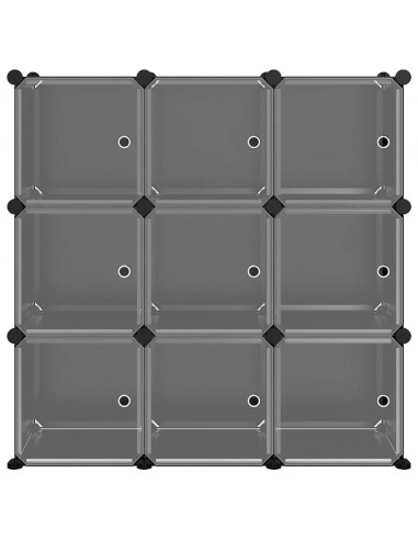 Organizzatore Portaoggetti con 9 Cubi e Ante Trasparenti in PP