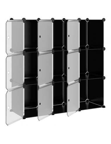Organizzatore Portaoggetti con 9 Cubi e Ante Trasparenti in PP