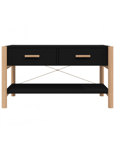 Tavolino da Salotto Nero 82x48x45 cm in Legno Multistrato