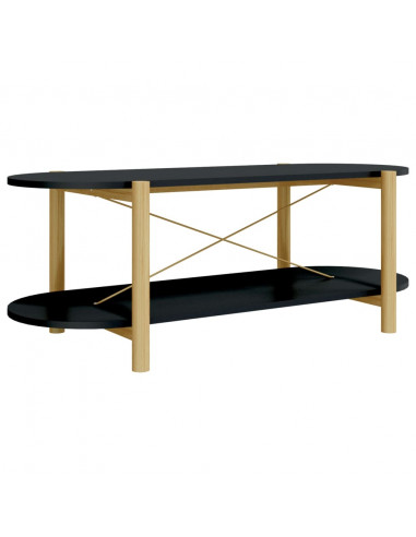 Tavolino da Salotto Nero 110x48x40 cm in Legno Multistrato