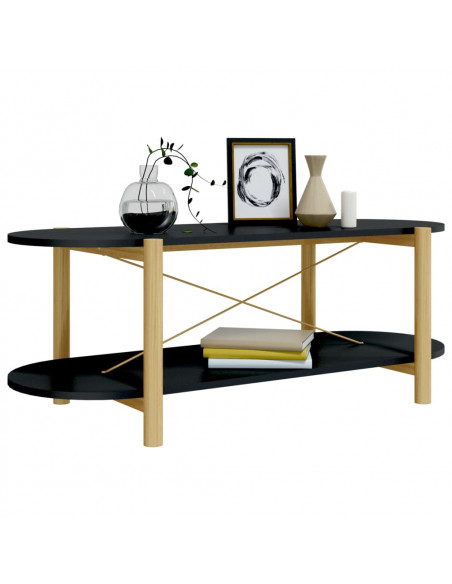Tavolino da Salotto Nero 110x48x40 cm in Legno Multistrato