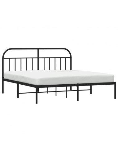 Giroletto con Testiera in Metallo Nero 183x213 cm