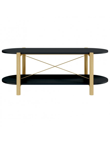 Tavolino da Salotto Nero 110x48x40 cm in Legno Multistrato
