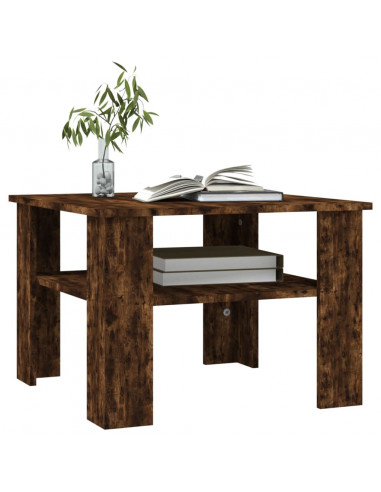 Tavolino da Salotto Rovere Fumo 60x60x42 cm Legno Multistrato