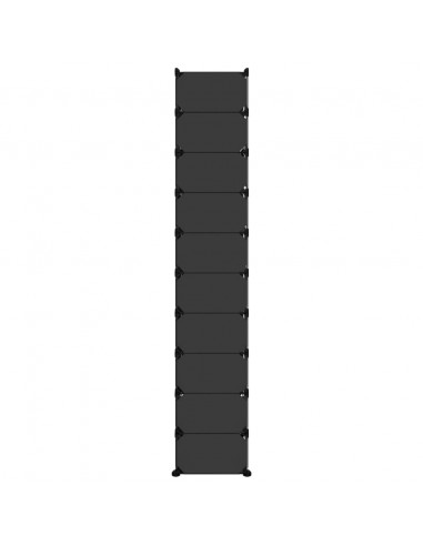 Scarpiera Nera 44x32x174 cm in PP