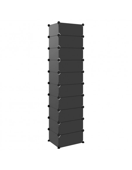 Scarpiera Nera 44x32x174 cm in PP