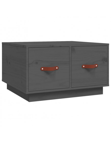 Tavolino da Salotto Grigio 60x53x35cm in Legno Massello di Pino