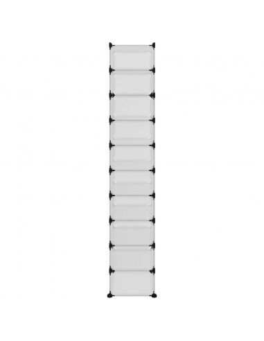 Scarpiera Trasparente 44x32x174 cm in PP