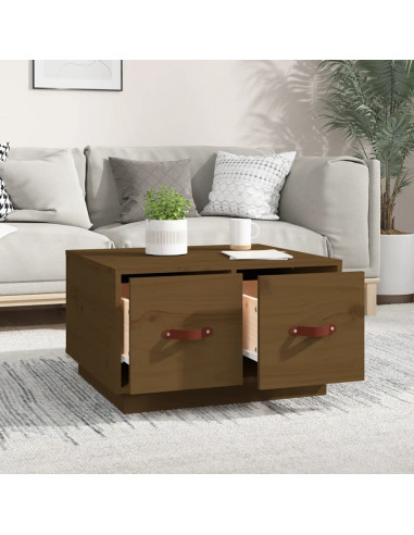 Tavolino da Salotto Miele 60x53x35 cm Legno Massello di Pino